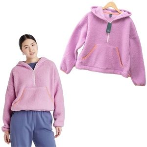 *NWT* Wild Fable Half Zip Anorak Hoodie Sherpa - Lilac Purple - Size M